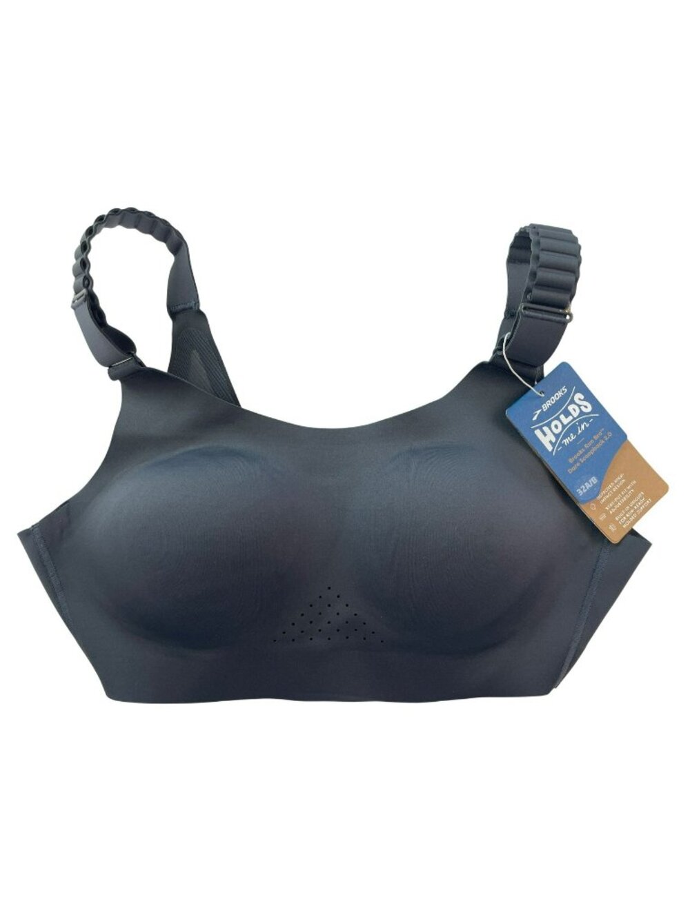 Brooks Dare Scoopback Run Bra Asphalt Adj Straps Breathable Supportive Sz 32A/B